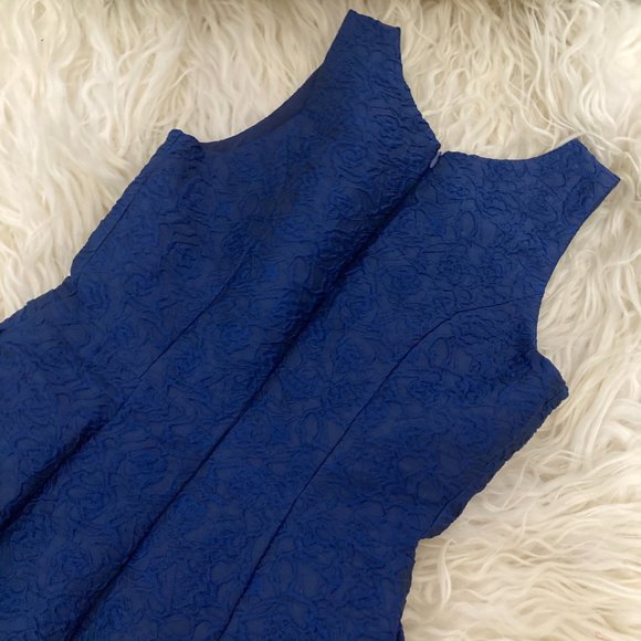 Halston Heritage Floral Jacquard Dress Sleeveless Cocktail - Picture 12 of 14